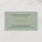 Carte De Visite Texture de tissu de lin vert clair (Dos)