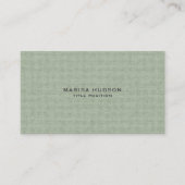 Carte De Visite Texture de tissu de lin vert clair (Devant)