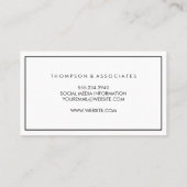 Carte De Visite Texture de tissu gris | Bordure noire (Dos)