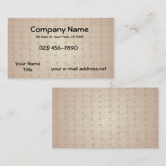 Carte De Visite Texture de vannerie (Devant / Derrière)