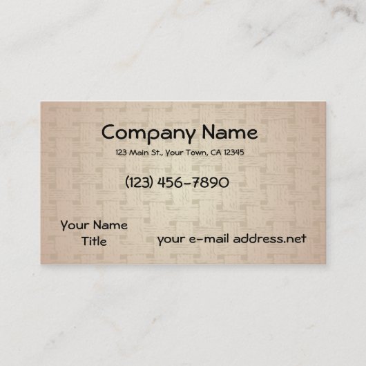 Carte De Visite Texture de vannerie (Devant)