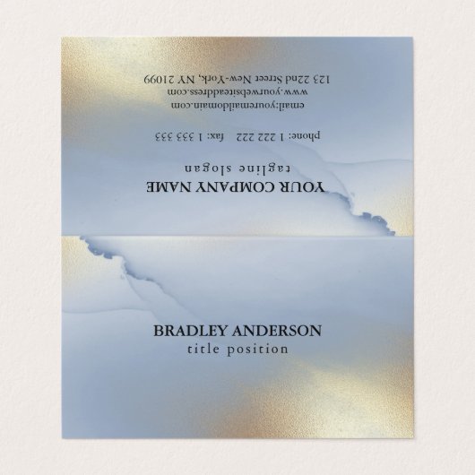 Carte De Visite Texture d'encre d'alcool (Extérieur déplié)