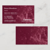 Carte De Visite Texture des arbres - Maroon de Crimson (Devant / Derrière)