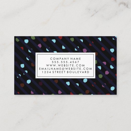 Carte De Visite Texture des bandes et des points chic (Dos)