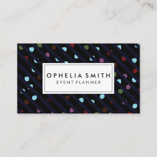 Carte De Visite Texture des bandes et des points chic