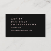 Carte De Visite Texture d'huile rose + noir (Dos)