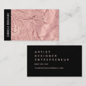 Carte De Visite Texture d'huile rose + noir (Devant / Derrière)