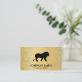 Carte De Visite Texture d'or Metallic / Icône Lion (Debout devant)