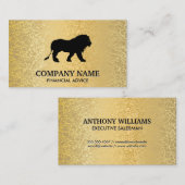 Carte De Visite Texture d'or Metallic / Icône Lion (Devant / Derrière)