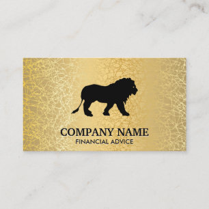Carte De Visite Texture d'or Metallic / Icône Lion