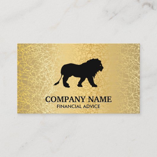 Carte De Visite Texture d'or Metallic / Icône Lion (Devant)