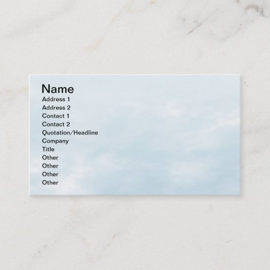 Carte De Visite Texture du ciel - bleu (Devant)