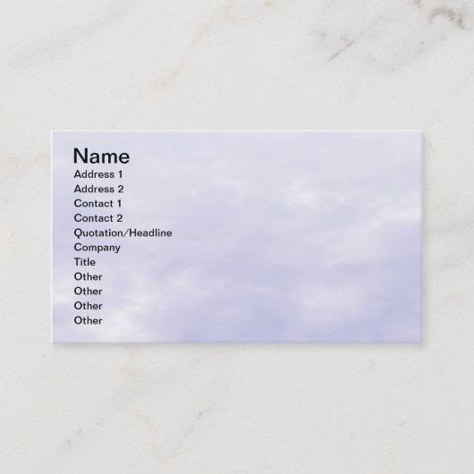 Carte De Visite Texture du ciel - bleu violet (Devant)