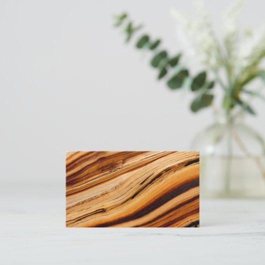 Carte De Visite Texture du grain de bois (Debout devant)