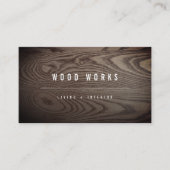 Carte De Visite Texture du grain de bois Photo Construction minima (Devant)