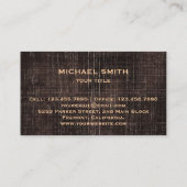 Carte De Visite Texture du grain de bois Photo Construction minima (Dos)