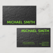 Carte De Visite Texture du mur de la craie gris néon vert (Devant / Derrière)