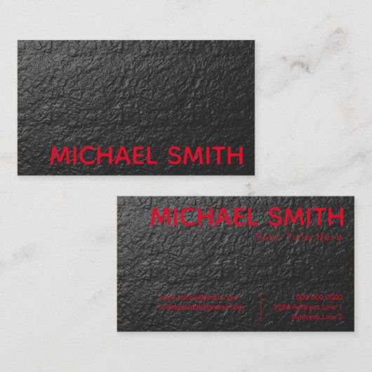 Carte De Visite Texture du mur de la craie rouge gris (Devant / Derrière)