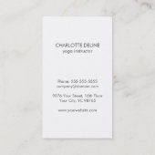Carte De Visite Texture Élégant Moderne Blanc Professeur de Yoga O (Dos)