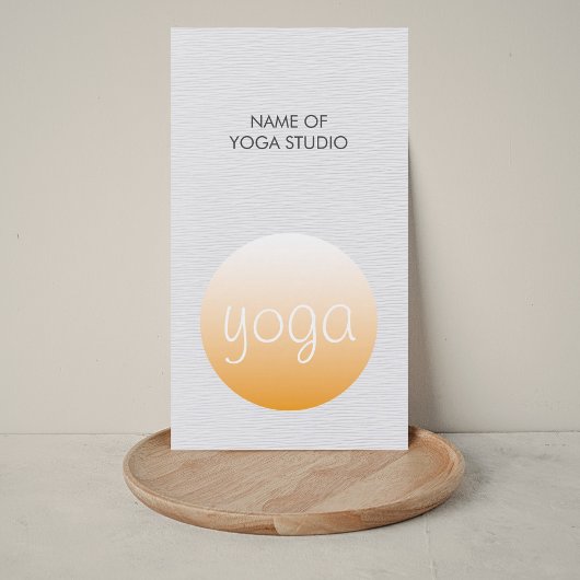 Carte De Visite Texture Élégant Moderne Blanc Professeur de Yoga O