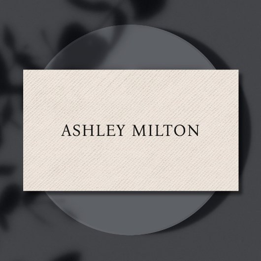 Carte De Visite Texture Élégant Simple Consultant Beige