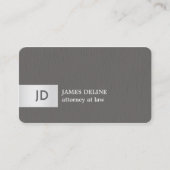Carte De Visite Texture élégante Gris Argent Monogramme Avocat (Devant)