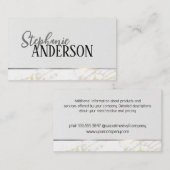 Carte De Visite Texture élégante | Marbre | Découpe métallique (Devant / Derrière)