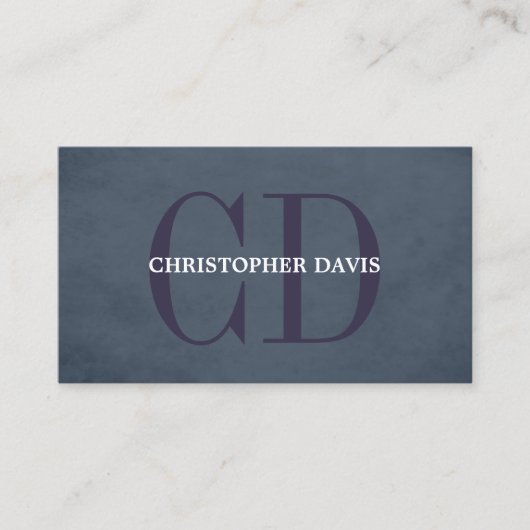 Carte De Visite Texture élégante moderne Monogramme bleu Consultan (Devant)