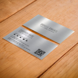 Carte De Visite Texture en acier inoxydable gris argenté
