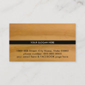 Carte De Visite texture en bois clair moderne classique profession (Dos)