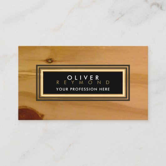 Carte De Visite texture en bois clair moderne classique profession (Devant)