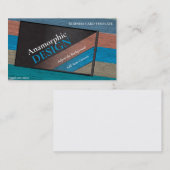Carte De Visite Texture en bois coloré Anamorphique (Devant / Derrière)