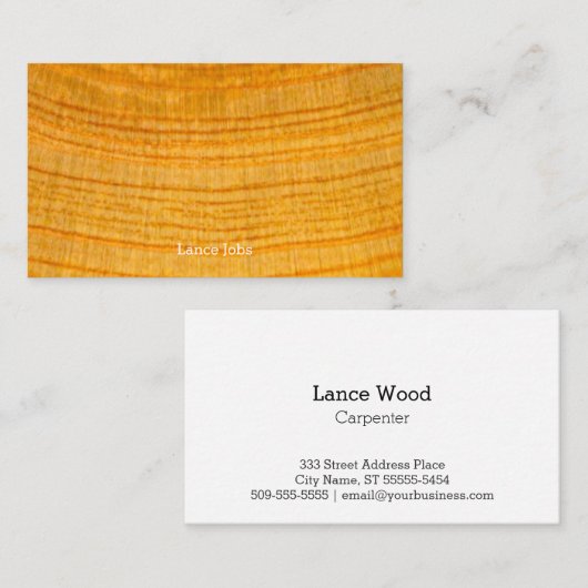 Carte De Visite Texture en bois de Cypress (Devant / Derrière)