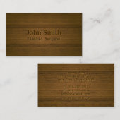 Carte De Visite Texture en bois élégante de chirurgien plasticien (Devant / Derrière)