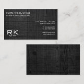 Carte De Visite Texture en bois noir Elégant avocat professionnel (Devant / Derrière)