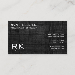Carte De Visite Texture en bois noir Elégant avocat professionnel
