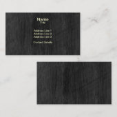 Carte De Visite Texture en bois noire (Devant / Derrière)
