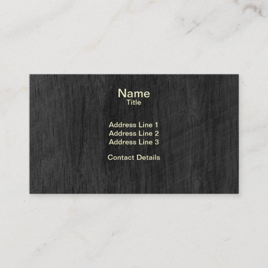 Carte De Visite Texture en bois noire (Devant)