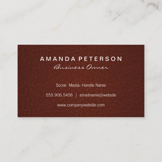 Carte De Visite Texture en cuir (Dos)