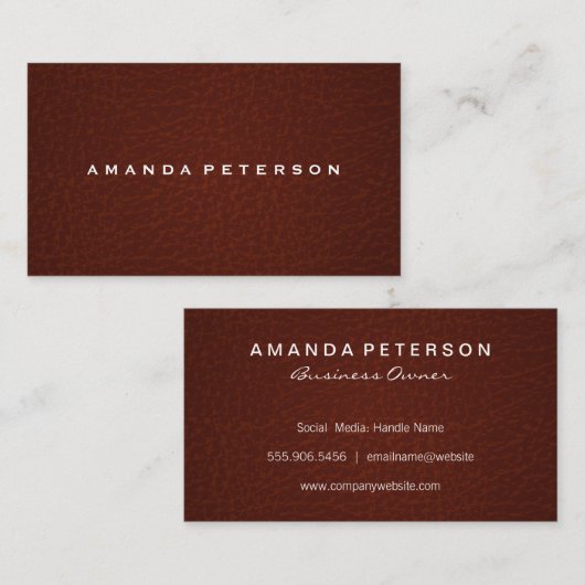 Carte De Visite Texture en cuir (Devant / Derrière)