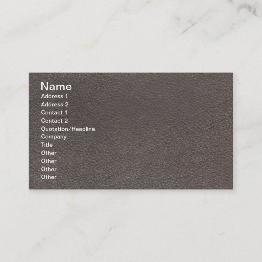 Carte De Visite Texture en cuir (Devant)