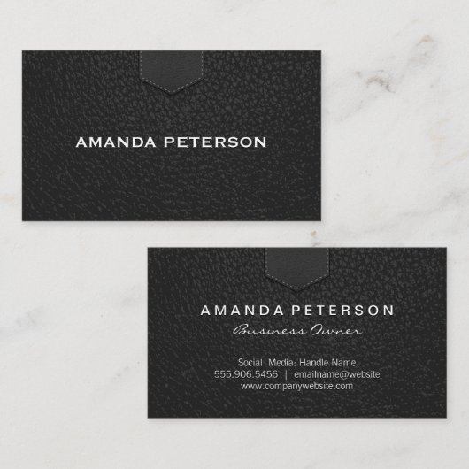 Carte De Visite Texture en cuir (Devant / Derrière)