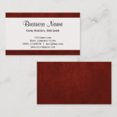 Carte De Visite Texture en cuir, arrière - plan en cuir - rouge (Devant / Derrière)