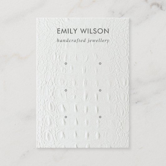 CARTE DE VISITE TEXTURE EN CUIR BLANC 3 ÉCRAN ÉCRAN (Devant)