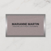 Carte De Visite Texture en cuir | Bordure métallique (Devant)
