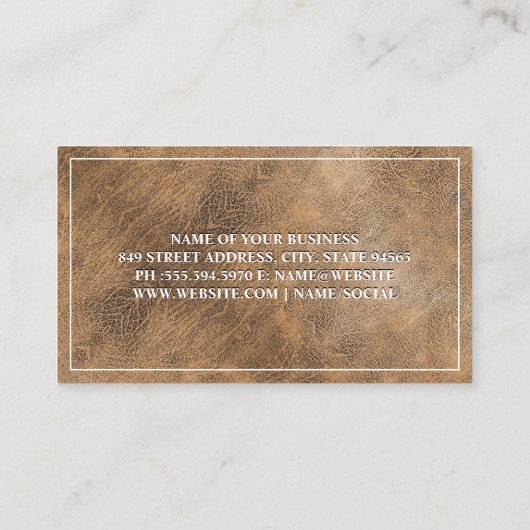 Carte De Visite Texture en cuir Brown (Dos)