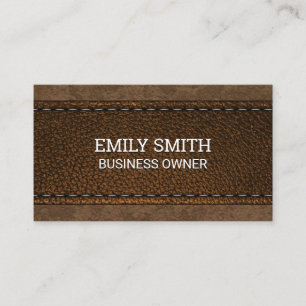 Carte De Visite Texture en Cuir Brown