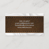 Carte De Visite Texture en Cuir Brown | Draperie de soie (Dos)