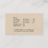 Carte De Visite Texture en cuir | Éléments d'organisation (Dos)