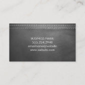 Carte De Visite Texture en cuir gris | Double pointillé (Dos)